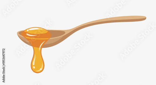 Golden honey dripping from spoon 3.