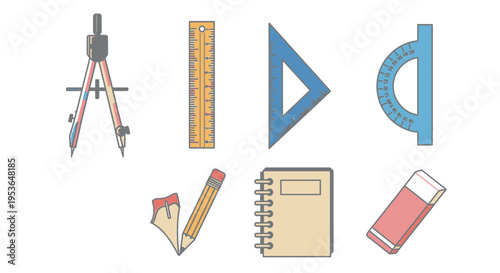 School supplies and stationery items.