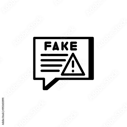 Fake news speech bubble. Misinformation communication vector icon.