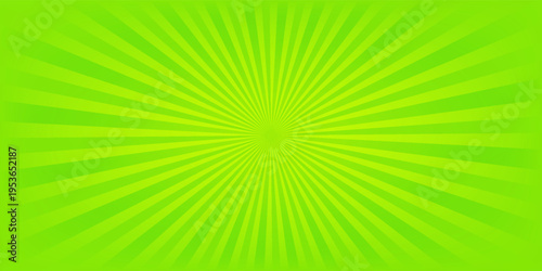 Bright green-yellow gradient abstract background. Green comic sunburst effect background with halftone. Suitable for templates, sales banners, events, ads, web, and pages