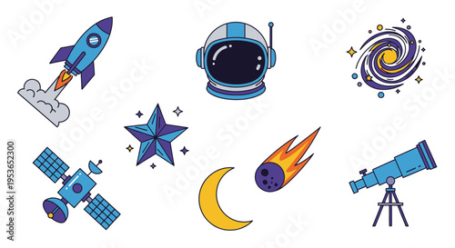 Space objects and astronomy symbols 4.