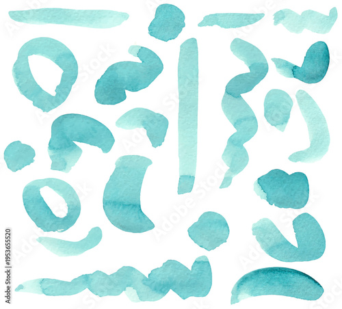 Abstract watercolor texture, isolated on white background. Watercolor brush strokes	
