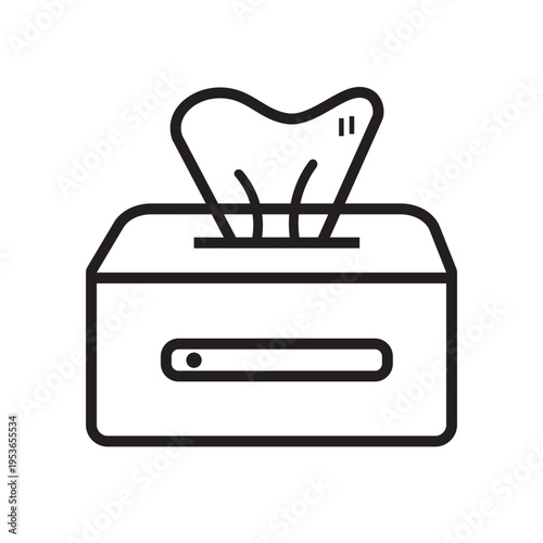 Tissue Box Line Art Icon Graphic Illustration Design