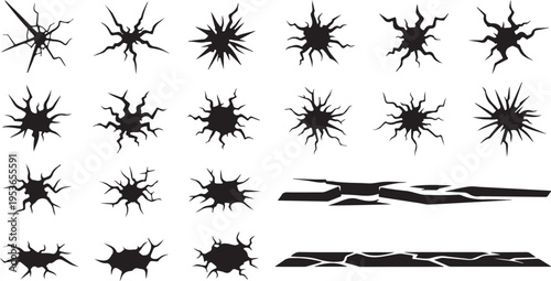 Comic Book Action Effects Pack – Explosions, Cracks, Shattered Glass, Fire Flames & Speed Lines Vector Graphics