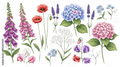 A vibrant floral arrangement of colorful flowers and lush greenery displayed on a table indoors.