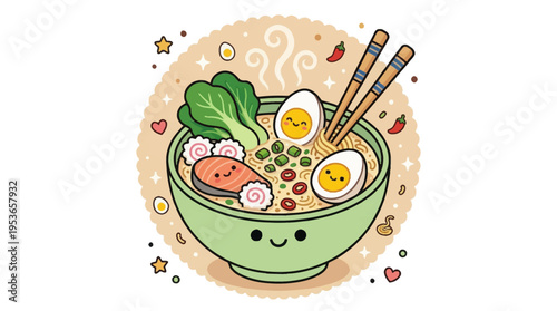 Kawaii Happy Ramen Bowl