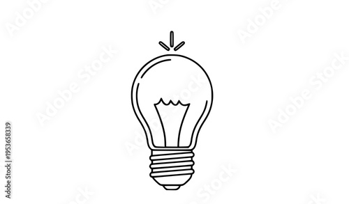 Light bulb idea icon innovation concept outline vector illustration