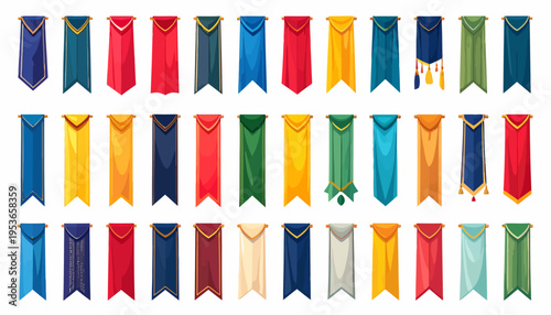 Colorful ribbons in various hues displayed.