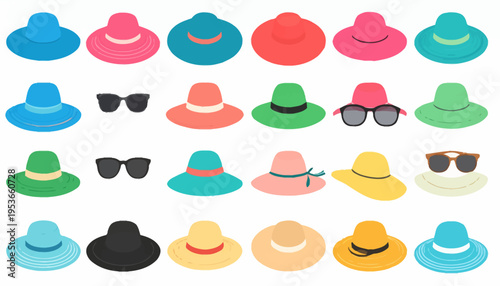 Colorful Hats and Sunglasses Display.