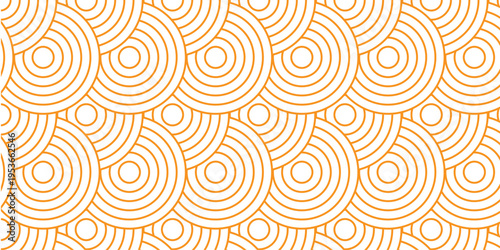 Seamless geometric spiral pattern and abstract circle wave lines overlapping pattern isolated. Design technology or modern concept. Ornament overlapping background. Colorful element line pattern.