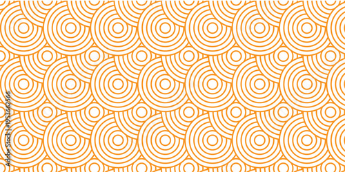 Seamless geometric spiral pattern and abstract circle wave lines overlapping pattern isolated. Design technology or modern concept. Ornament overlapping background. Colorful element line pattern.