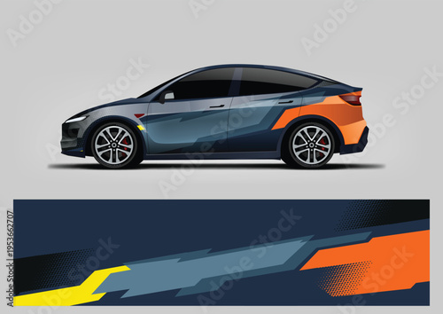 modern car livery graphic vector. abstract background design for vehicle vinyl wrap