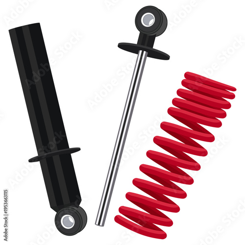 broken shock absorber, damaged suspension.