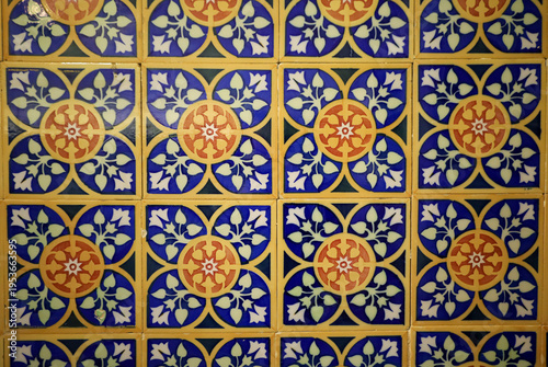 Colorful and traditional tiles of Lisbon
