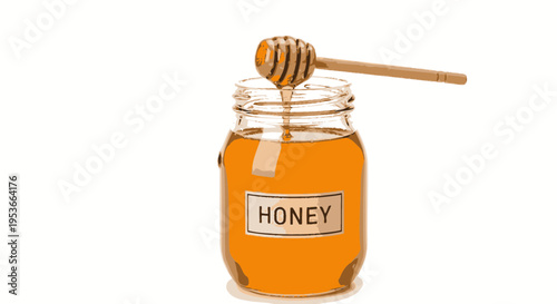 Honey in a glass jar 1.