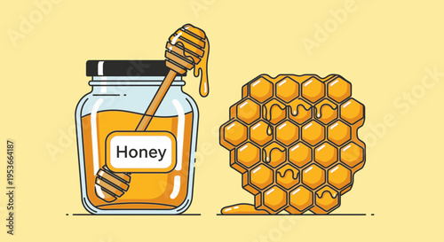 Honey in a glass jar 41.