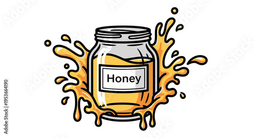 Honey in a glass jar 13.