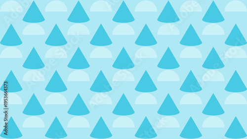 Seamless Pattern of Blue Cones and Half Circles