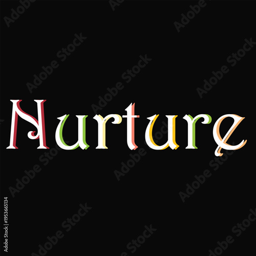 Minimalist Nurture Serif Typography with Modern Layered Color Accents for Inspirational Motherhood Concept.