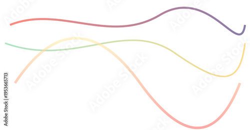 Abstract colorful gradient wavy line set