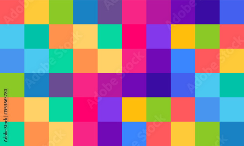 Vibrant multicolor square color grid