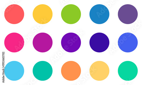 Abstract colorful circle palette grid