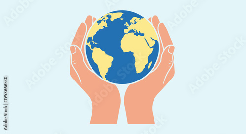 Hands Holding the Earth Globe.