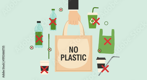 No Plastic Eco Friendly Shopping Bag.