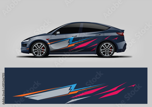 car wrap design vector. abstract background for automotive livery