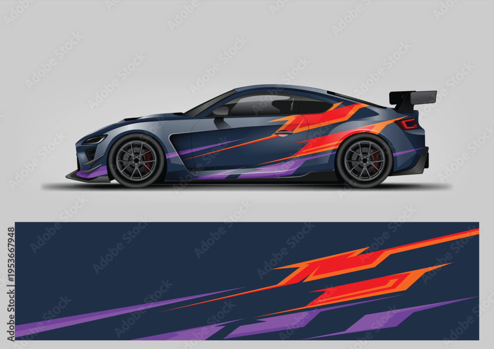 Fototapeta premium car wrap design vector. abstract background for automotive livery