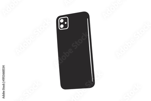 Black Smartphone Back View Silhouette
