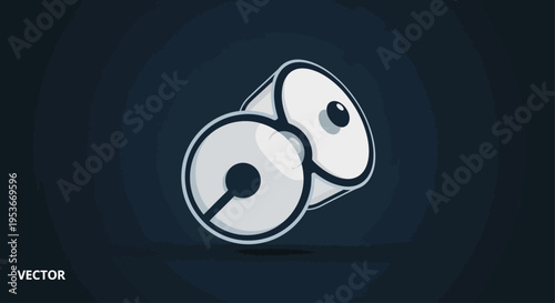 Two Stylized Jingle Bells Vector Illustration. Simple Cartoon Musical Instrument Icon for Celebration and Holiday Designs.