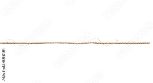 old isolated rope in white background, high resolution and maximum details, with fiber coming out as details 