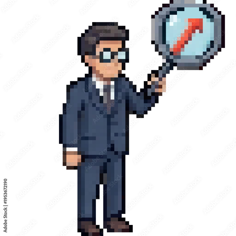 Obraz premium Pixel art 8-bit isometric diverse business people, investors, and office workers character sprite sheet asset pack