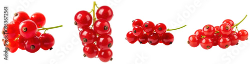 Konstfotografi Vibrant clusters of fresh red currants photograph, showcasing healthy berries on transparent background