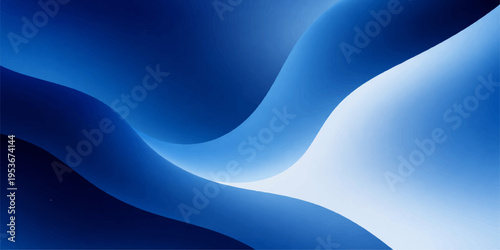 An abstract blue wave background features a flowing digital design with smooth silk-like curves and soft light patterns to create a motion-filled water texture illustration