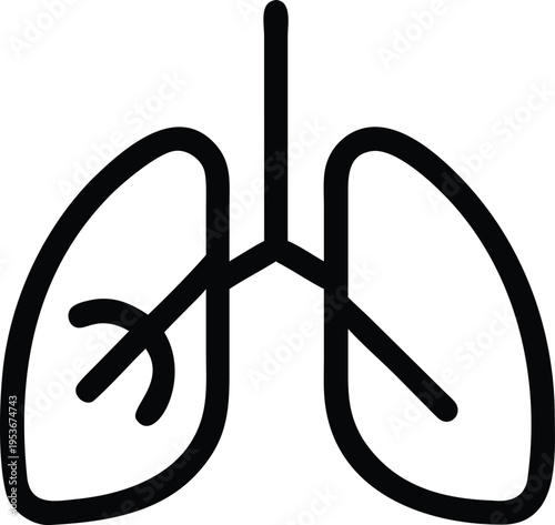 Simple Graphic Icon of Human Lungs Keywords: lungs, icon, human, respiratory system, anatomy