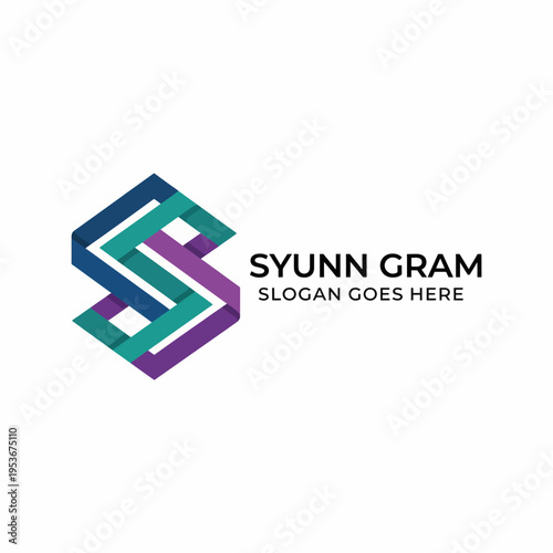 The modern abstract S logo is crafted with geometric forms and vibrant colors, symbolizing innovative solutions, making it versatile for tech or design industries.