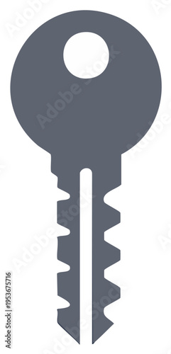 Simple Gray Key Illustration, Access, Security, Lock, Unlock, Flat Design