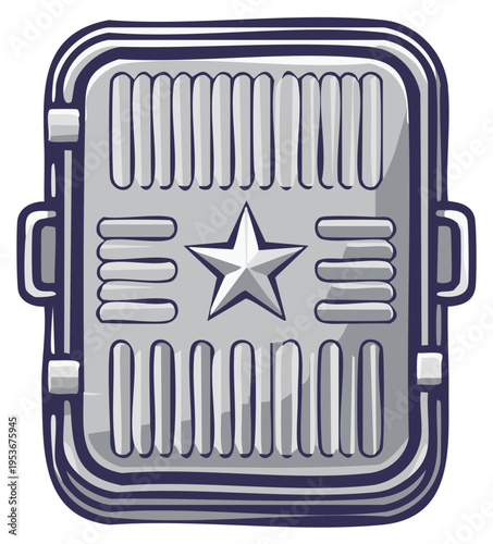Retro Spotlight with Star Emblem and Industrial Design