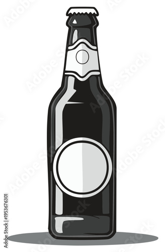 Stylized illustration of a beer bottle