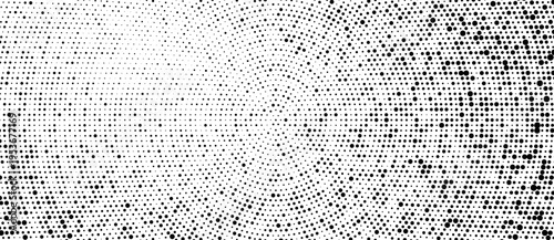 Monochrome halftone dot background. Abstract black and white dotted texture with gradient transition for modern web banners, corporate headers or technology presentations.