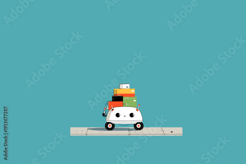 Friendly Puffy Robot Making Autonomous Urban Deliveries