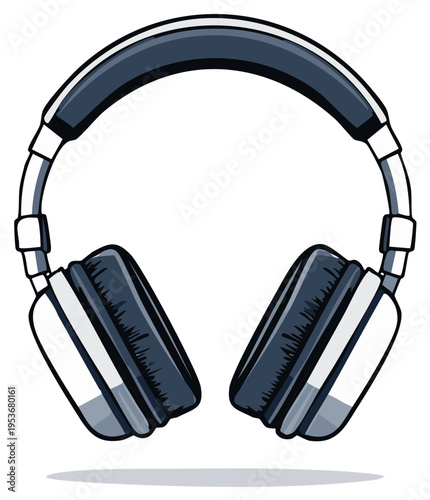 Stylish Over Ear Headphones Vector Illustration