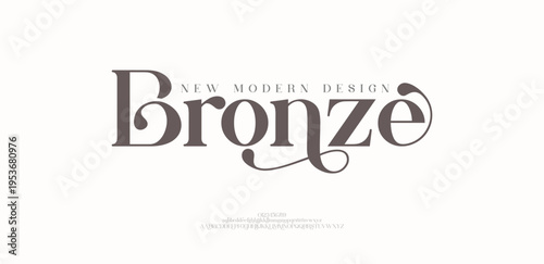Bronze Modern minimal abstract alphabet fonts. Typography technology, electronic, movie, digital, music, future, logo creative font.