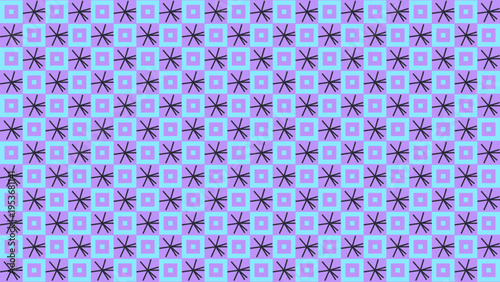 Geometric Pattern with Squares and Star Shapes in Soft Pastels