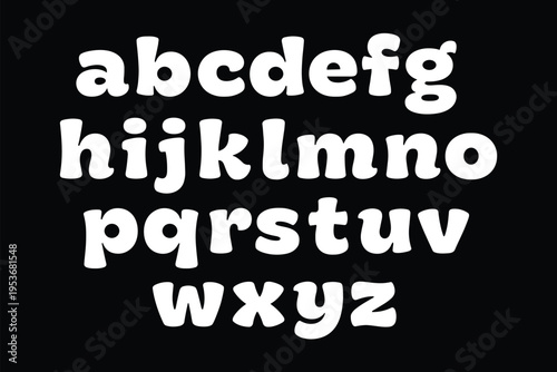 funky vector alphabet font for fast food brand packaging 