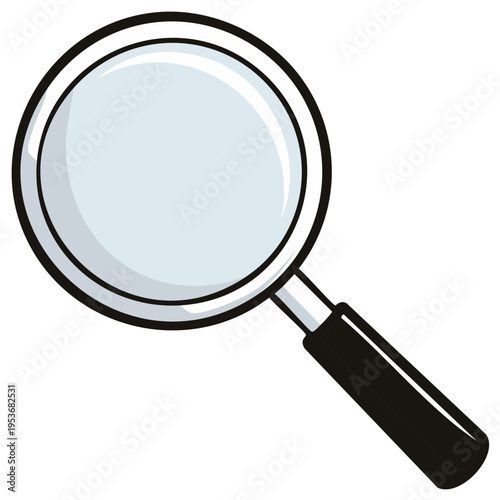 Magnifying Glass Tool for Investigation and Discovery with Black Handle