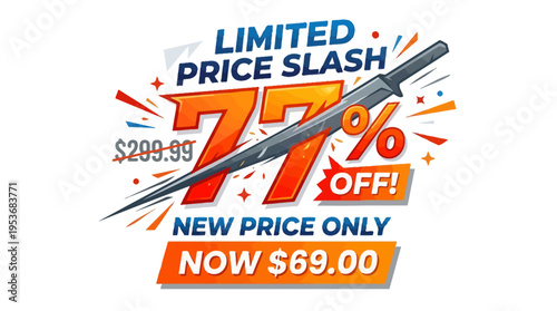 Limited Price Slash Sale Banner with Sword