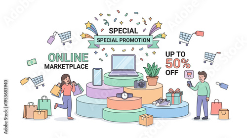 Online Marketplace with Promotion and Shopping Carts
